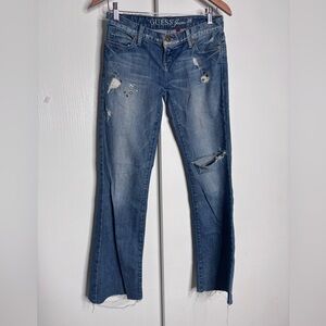 Vintage Guess Jeans – Size 26 Y2K Distressed Bootcut